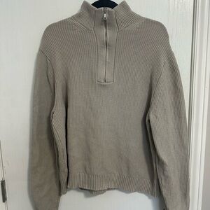 Zara Men's Light Beige/Tan Zip Sweater